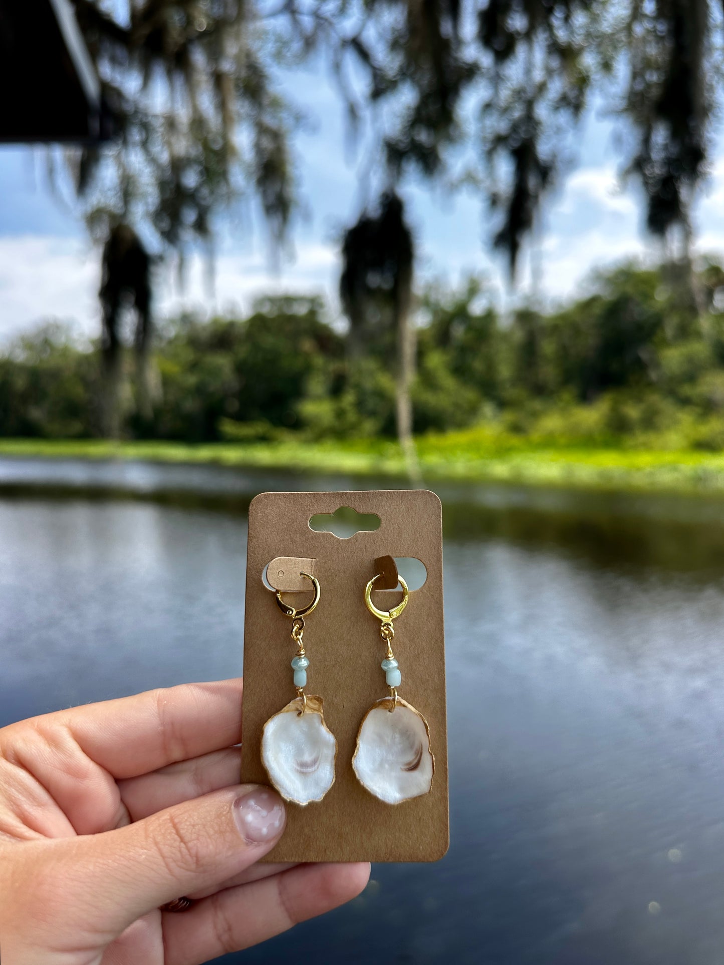 Seafoam Oyster Earrings