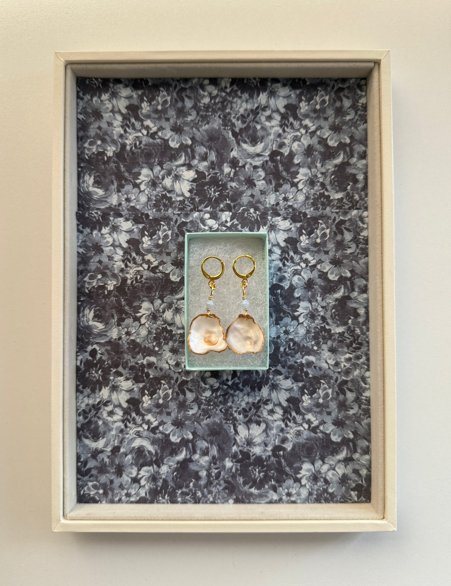 Oyster Earrings Blue