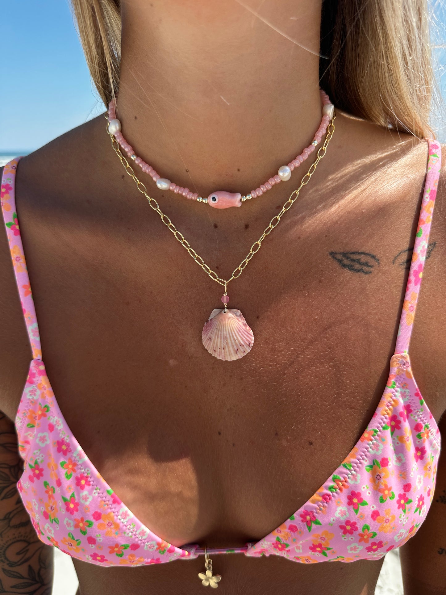 Pink Fish Necklace