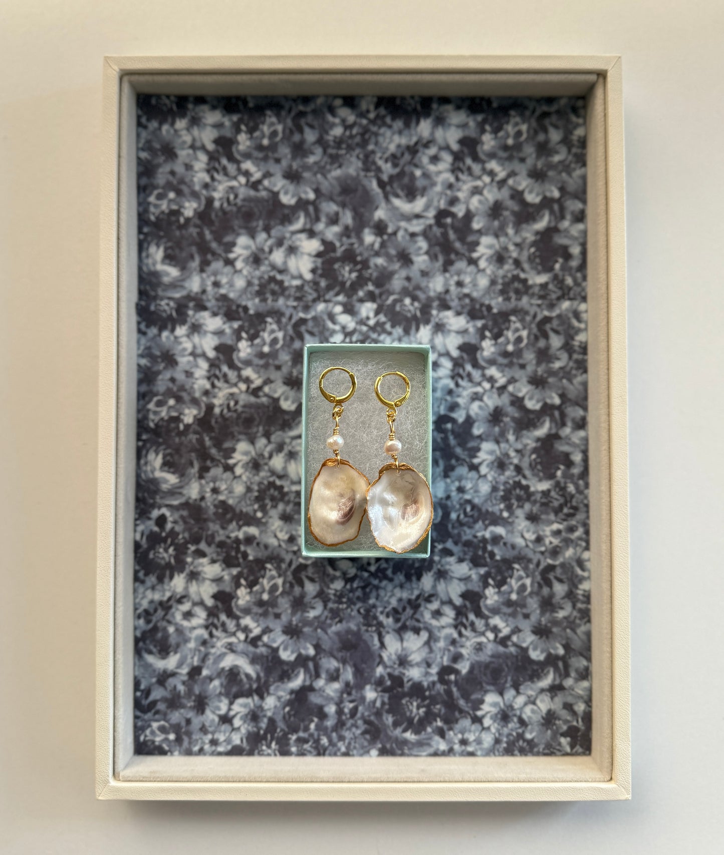 Natural Pearl Oyster Earrings