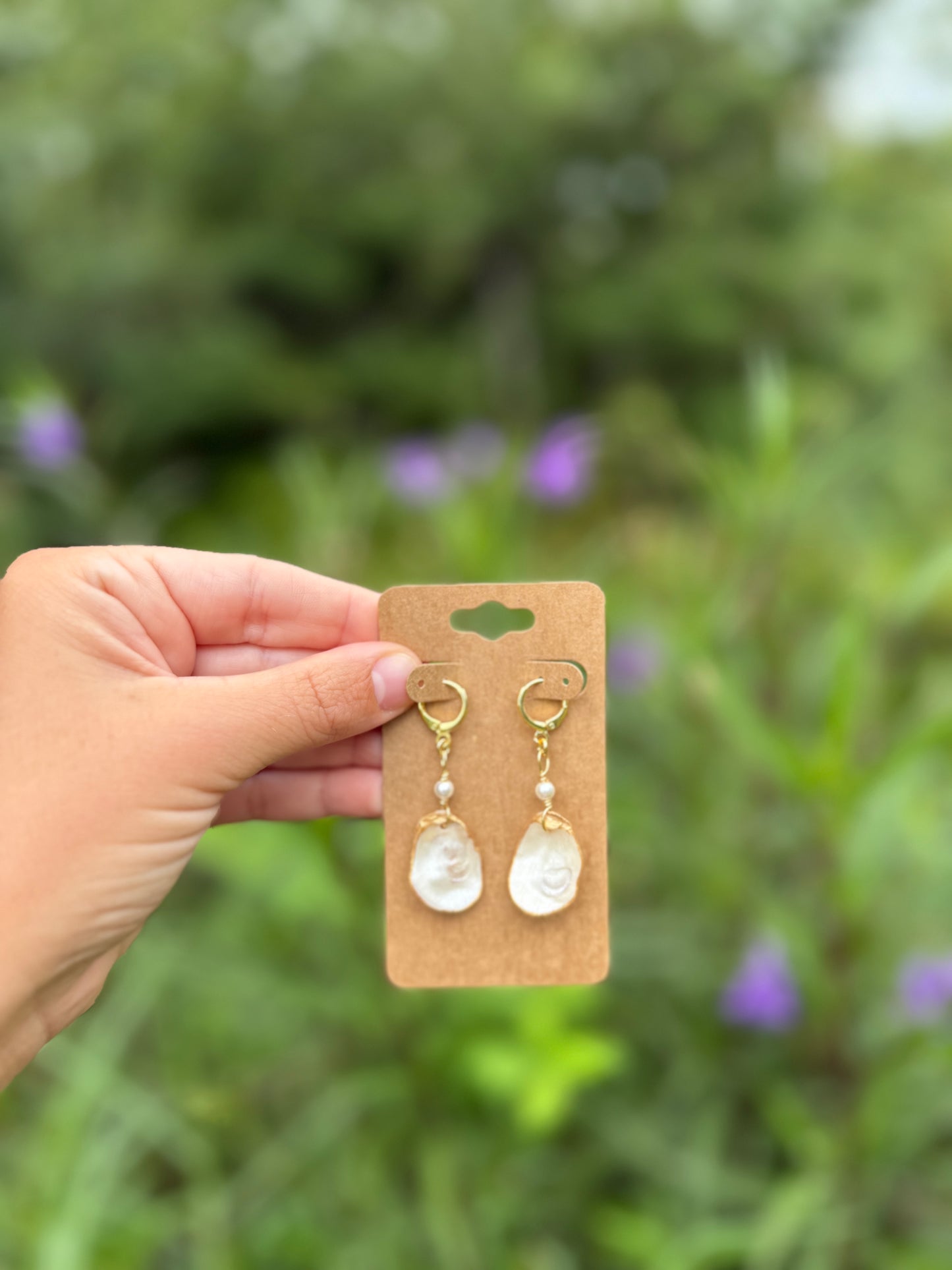 Pearl Oyster Earrings