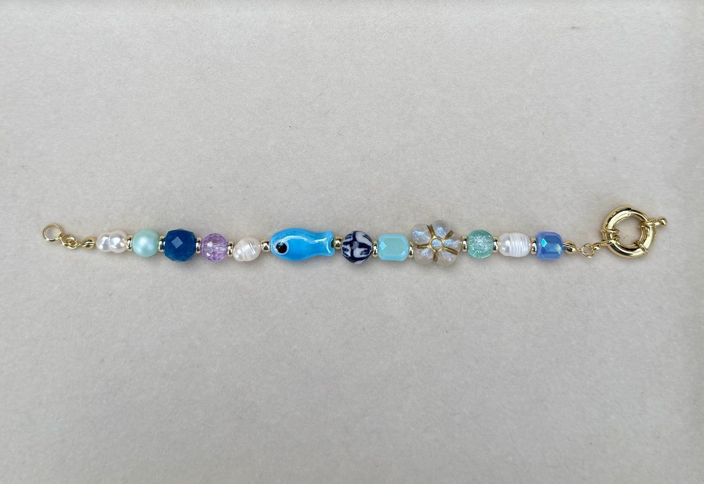 Blue Fish Charm Bracelet