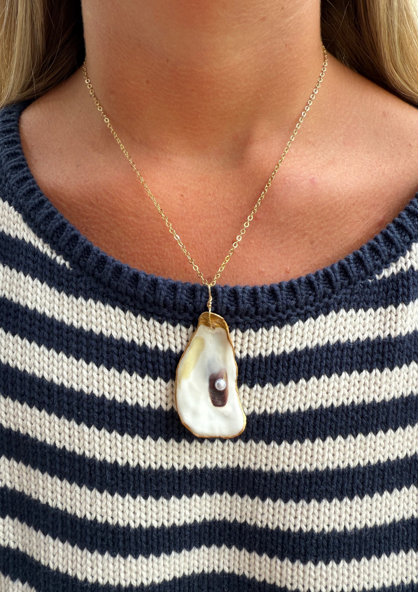 Golden Tide Oyster Necklace