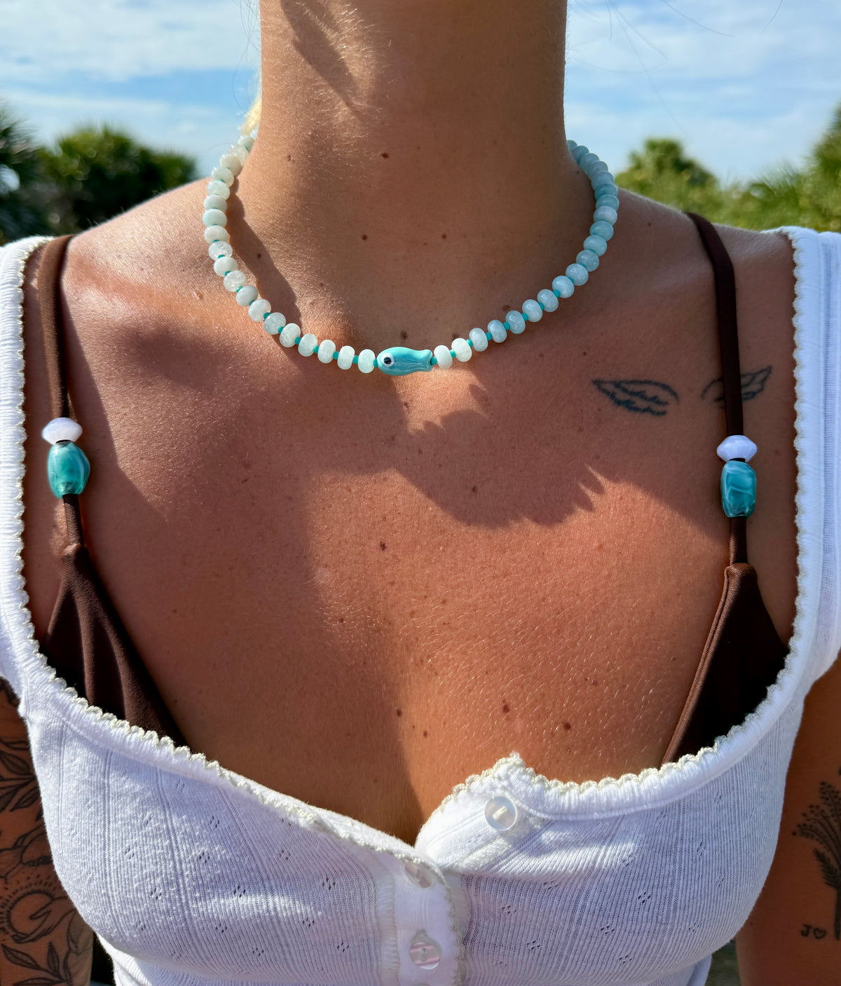 Aqua Fish Necklace