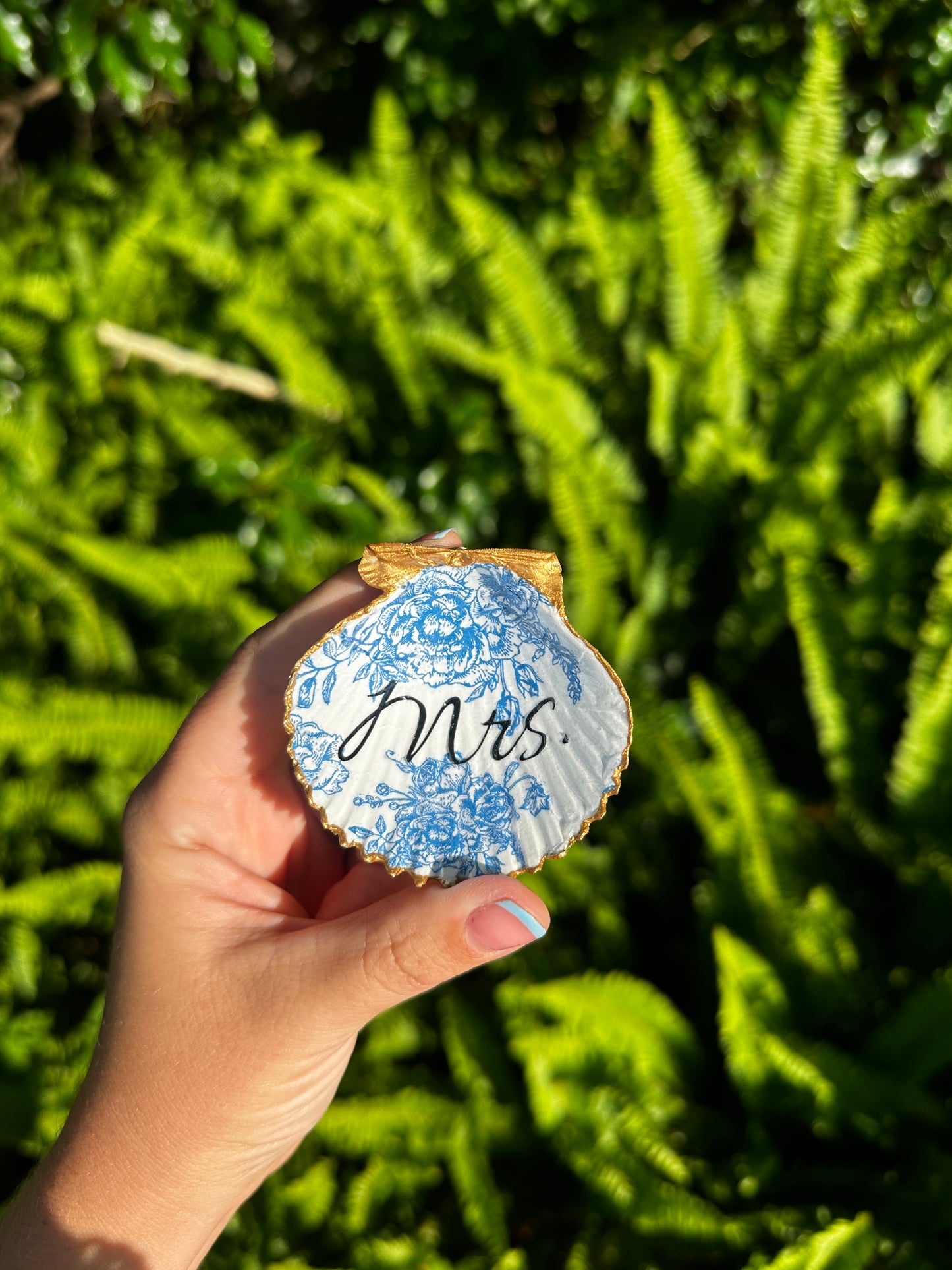 “Mrs.” Coastal grandma Scallop Shell