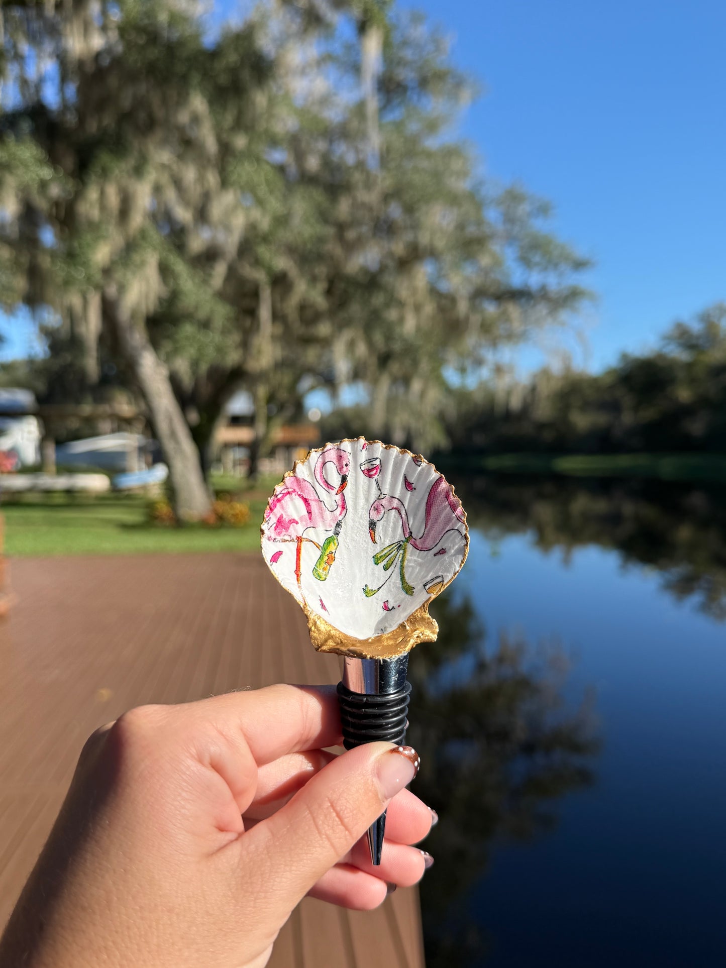 Wine drinking Flamingo cork