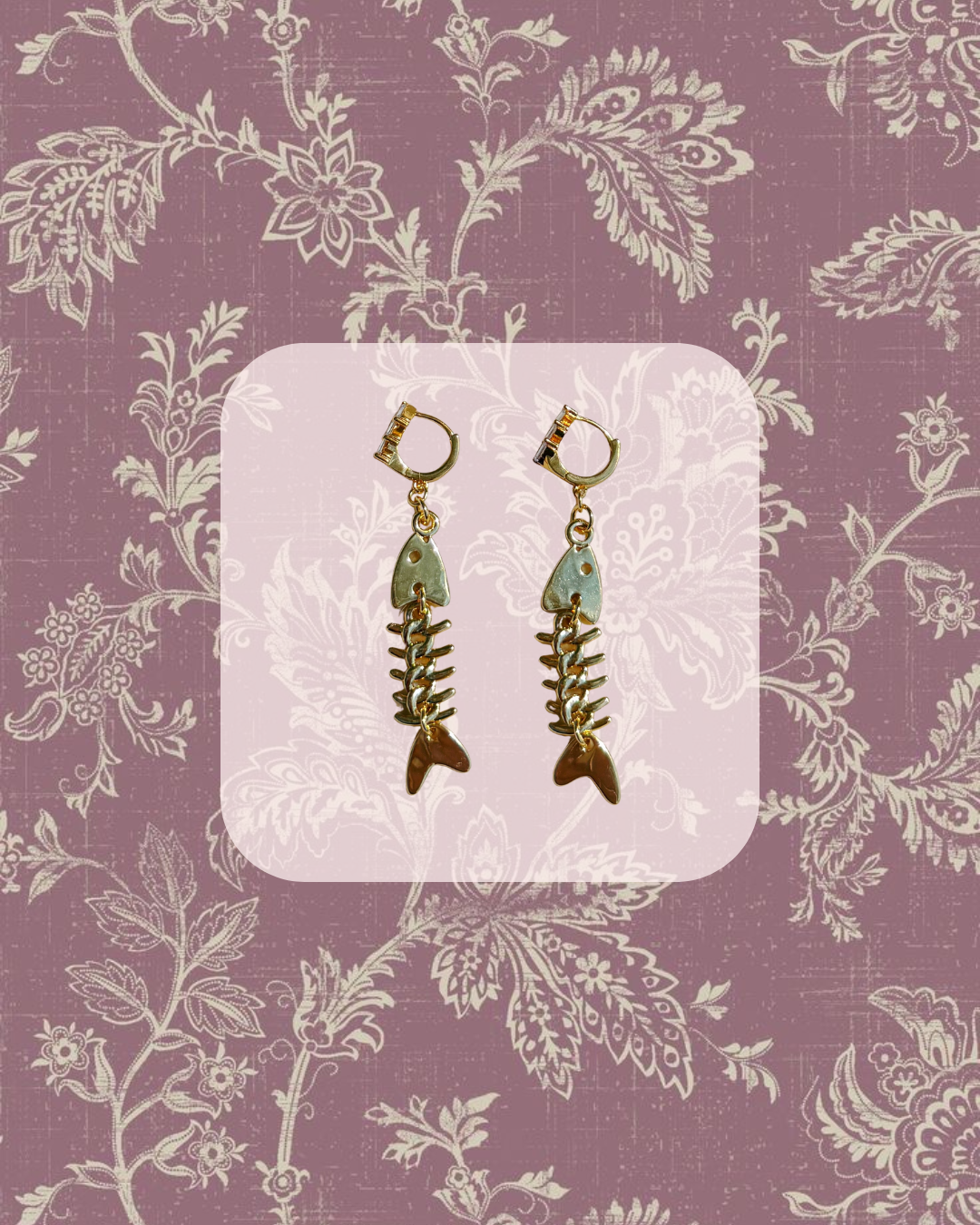 Fish bone earrings