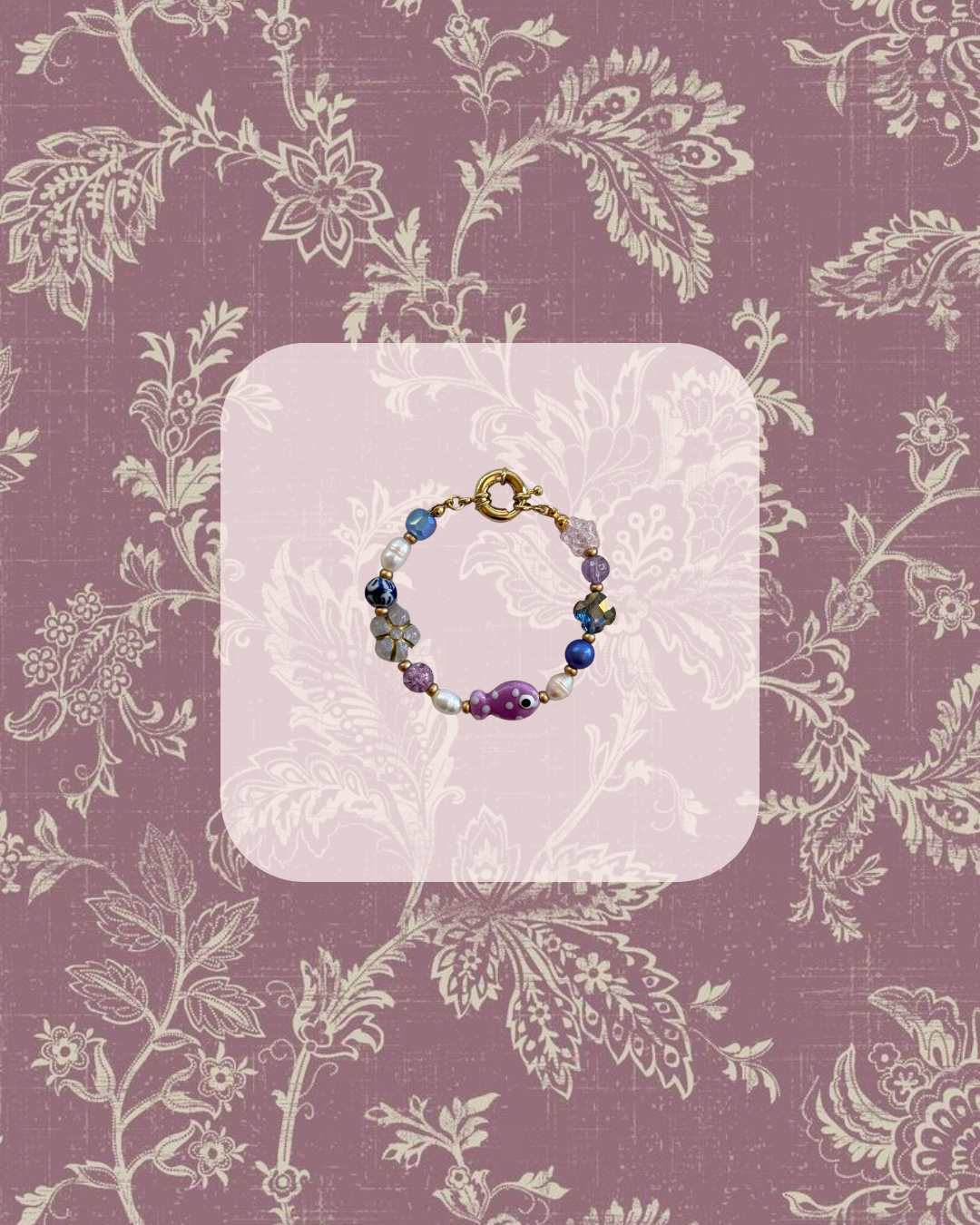 Purple Fish Charm Bracelet