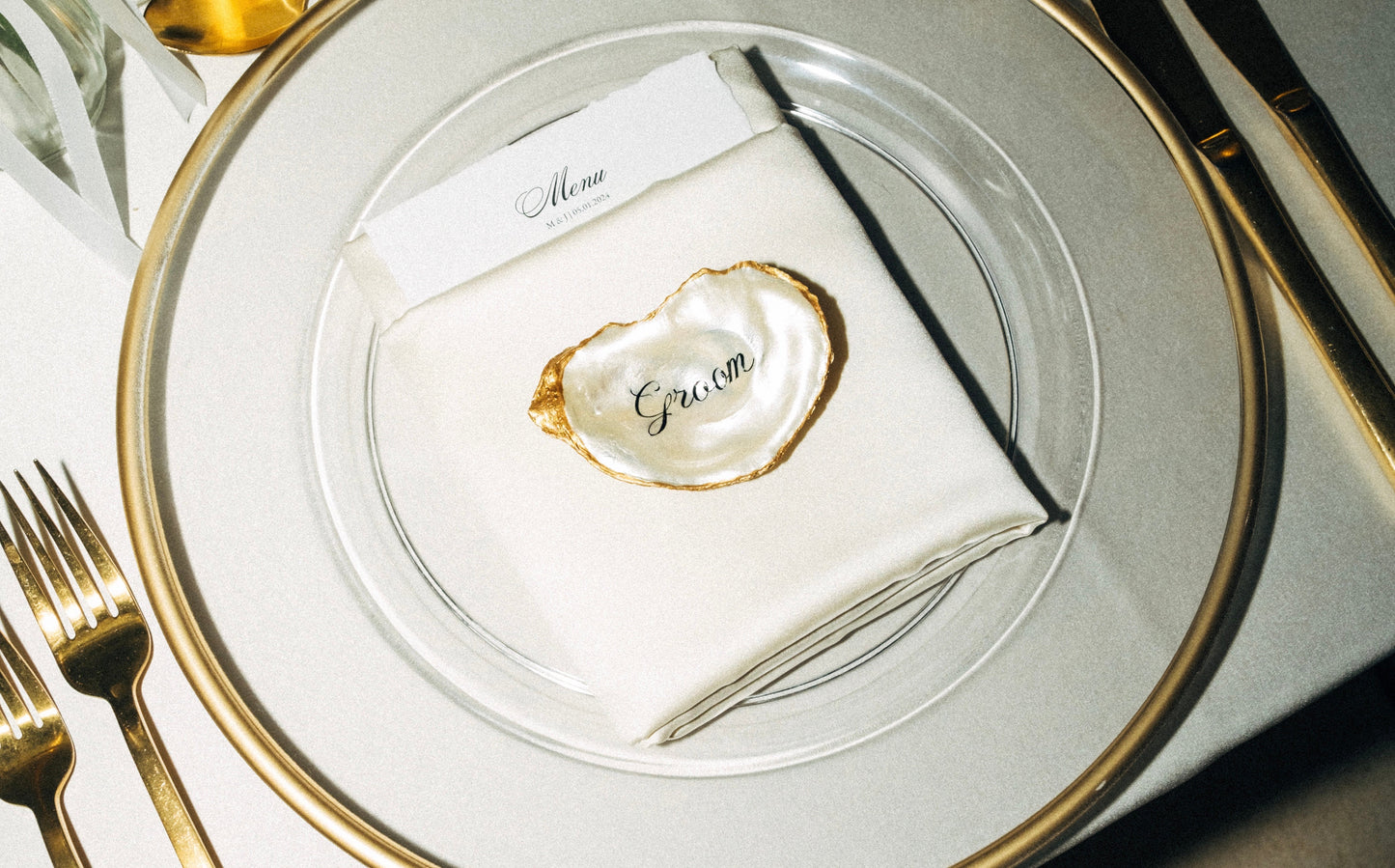 Bride & Groom Oyster Shells