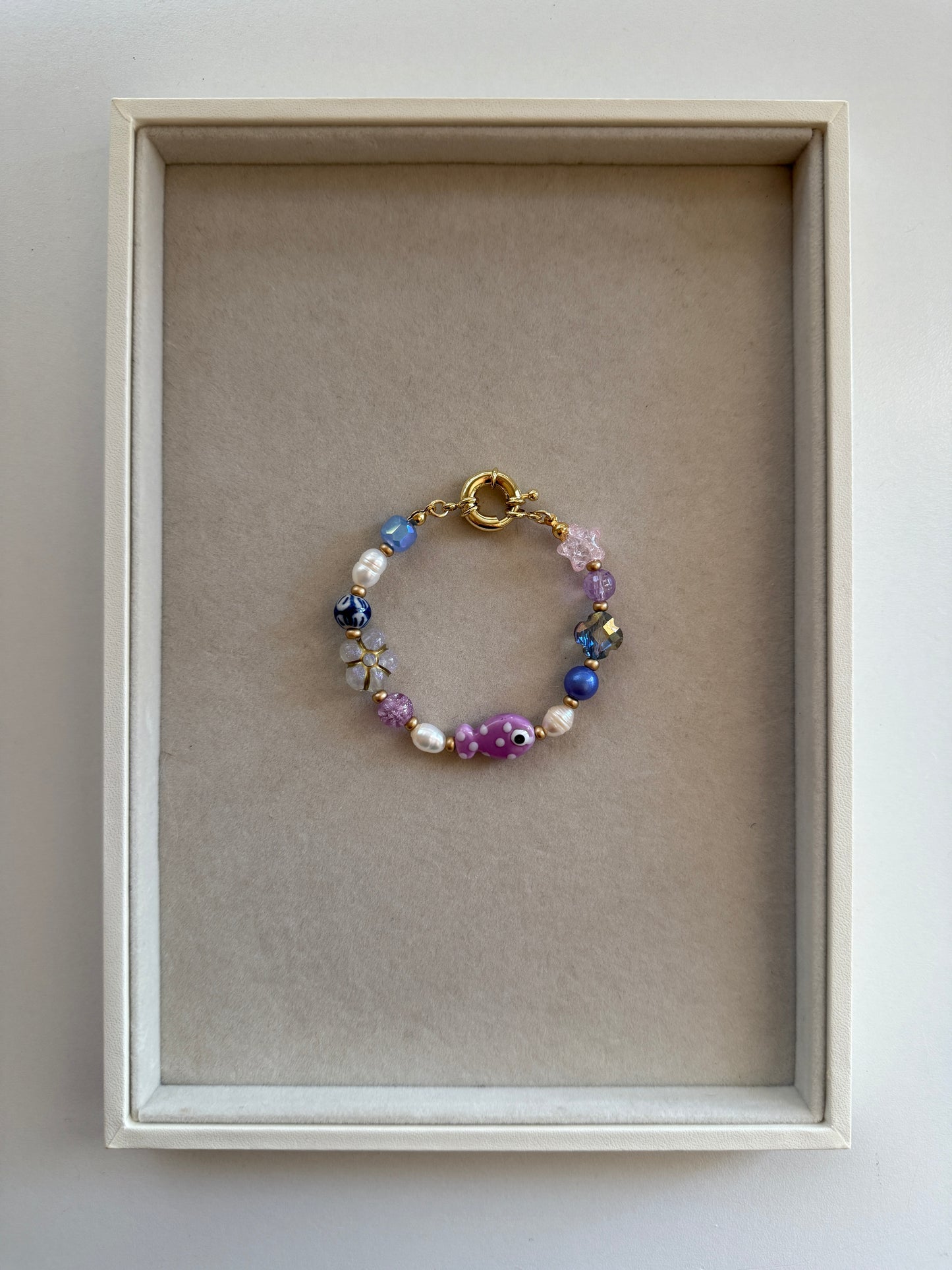 Purple Fish Charm Bracelet