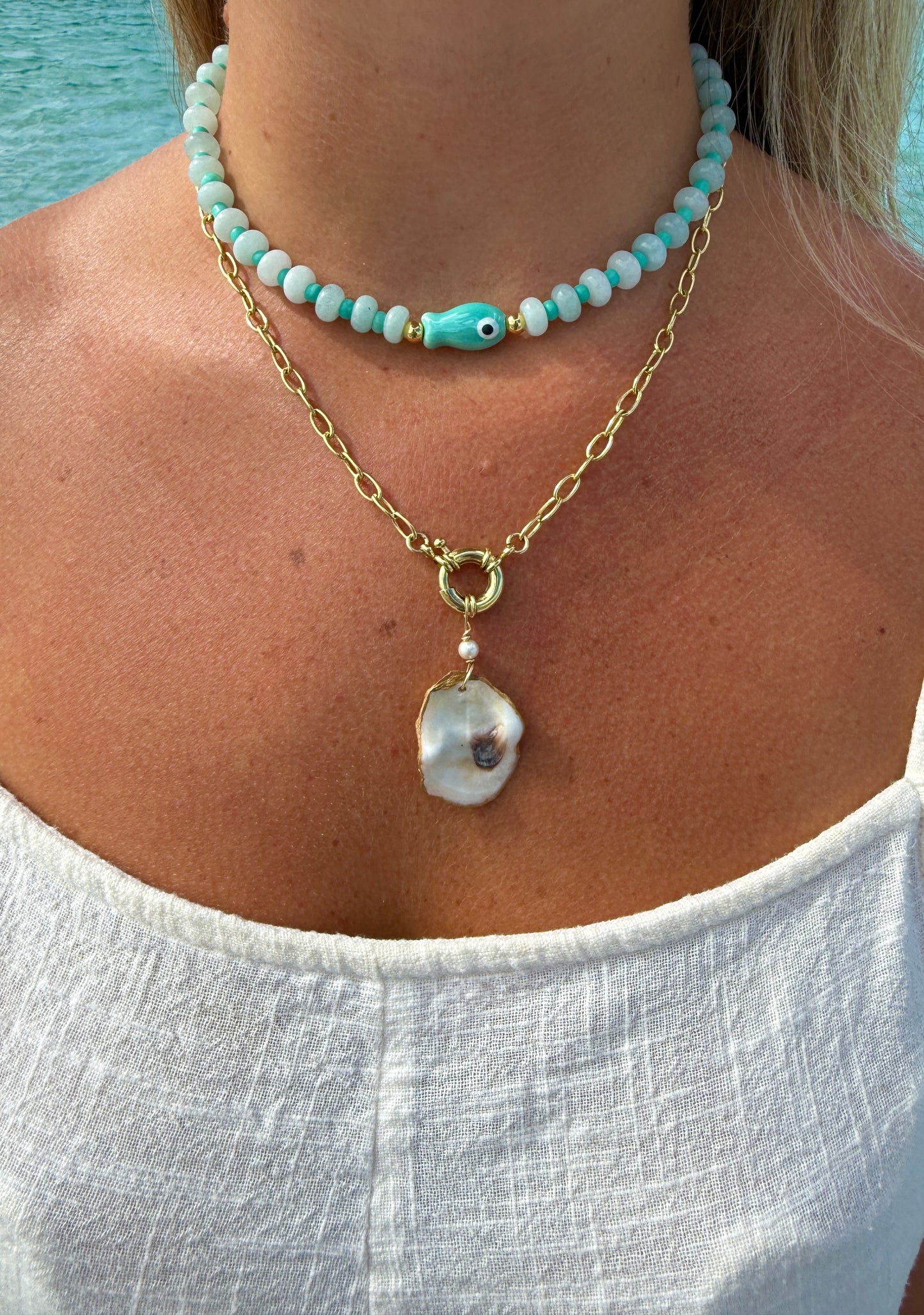Aqua Fish Necklace