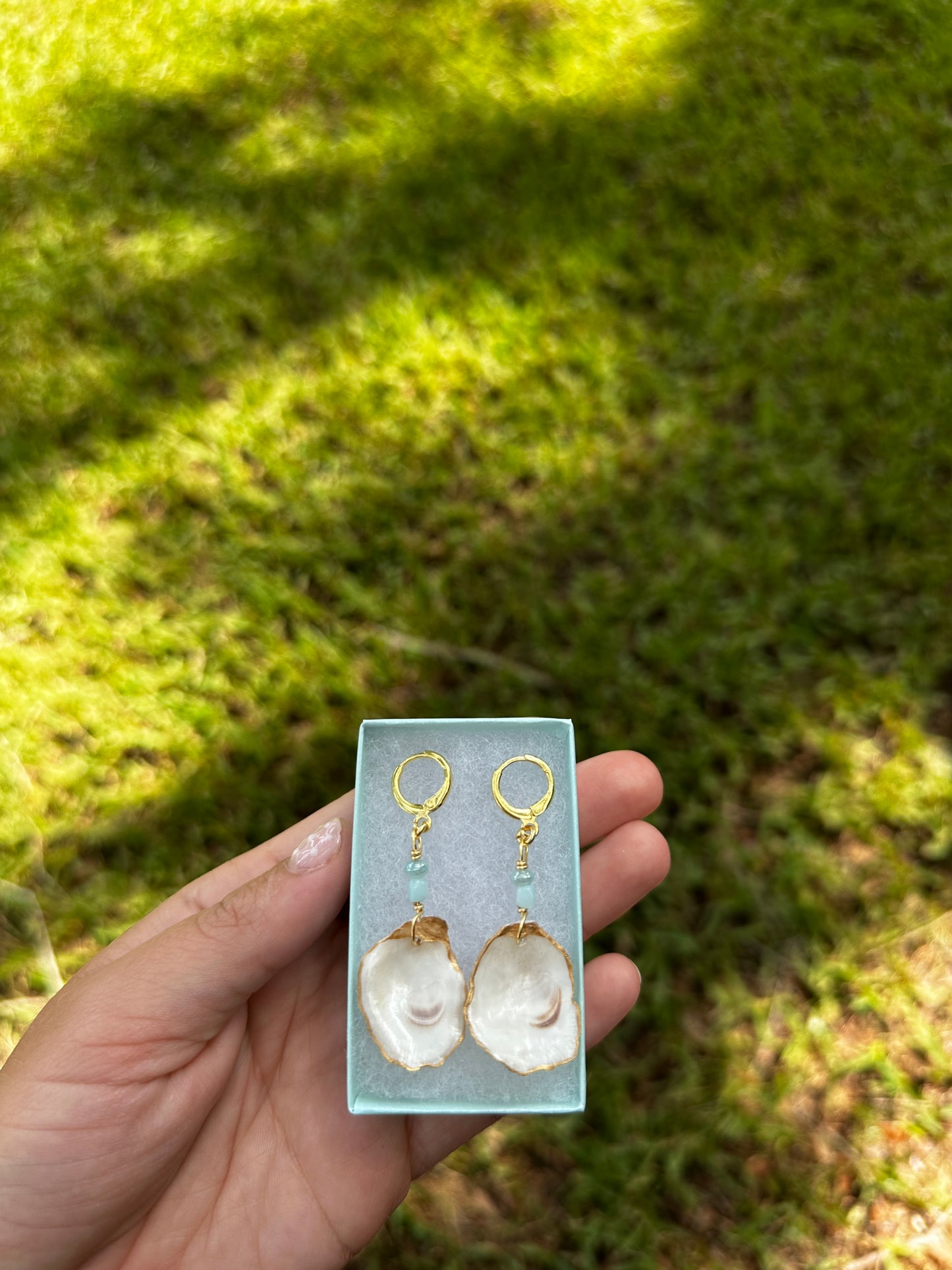 Seafoam Oyster Earrings
