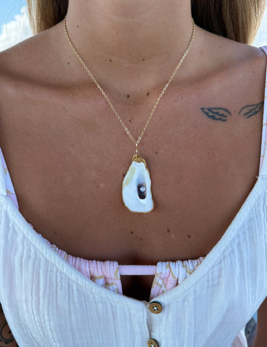 Golden Tide Oyster Necklace