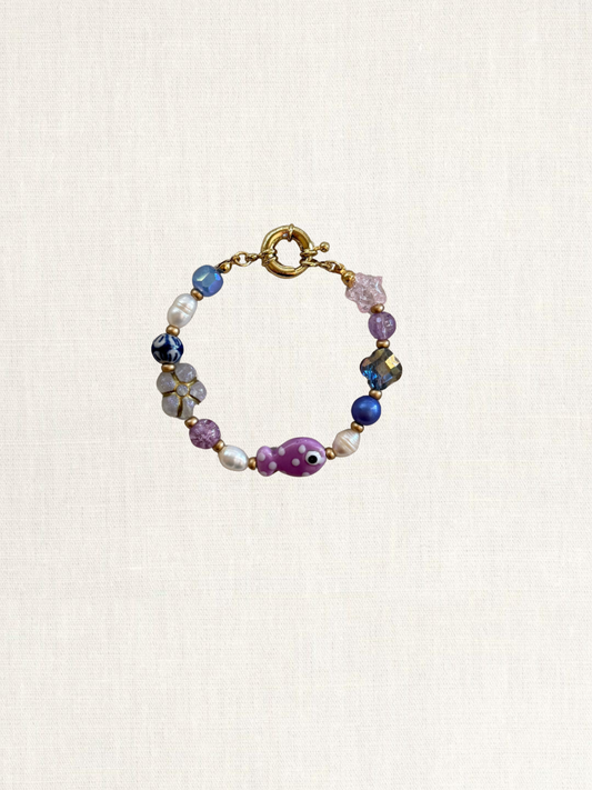 Purple Fish Charm Bracelet