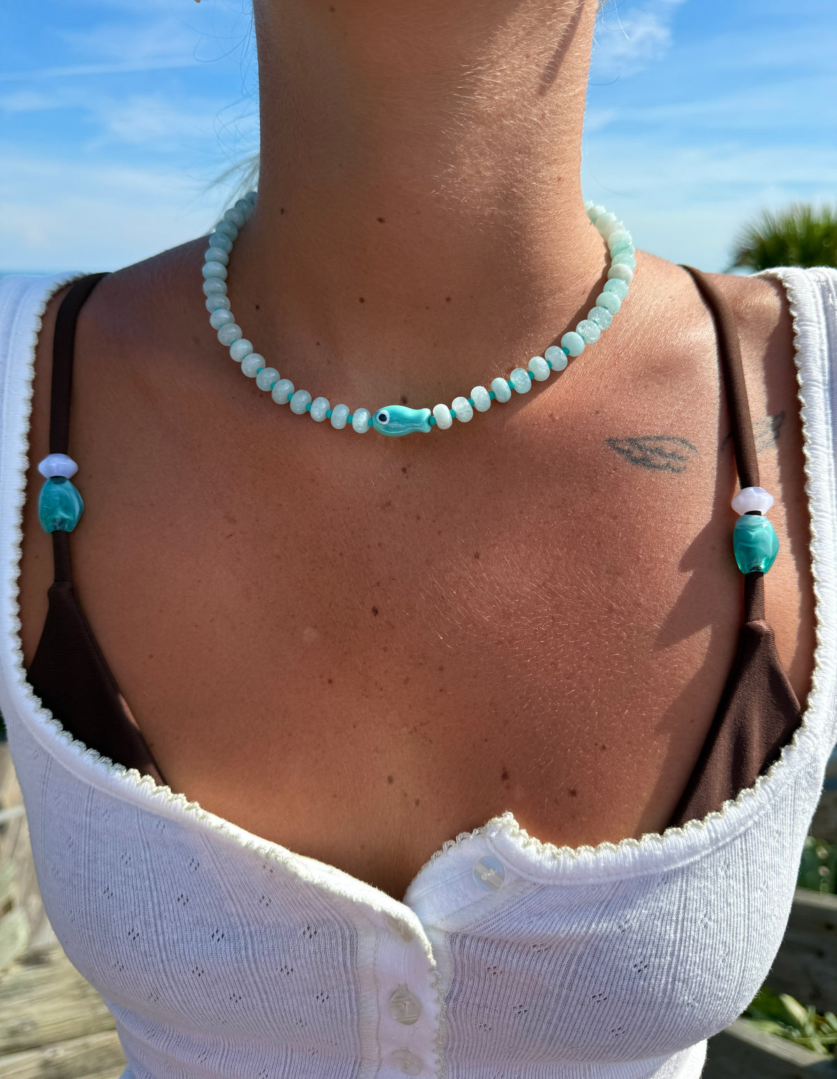 Aqua Fish Necklace