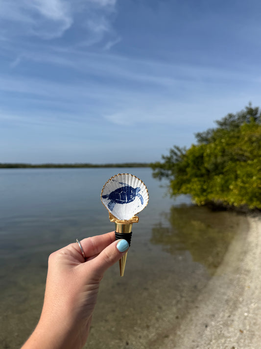 Turtle on Shell Wine Cork