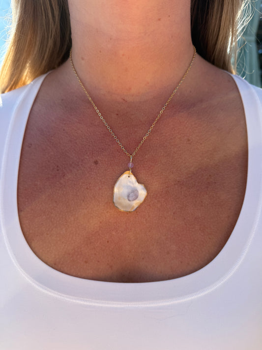 Amethyst Oyster Necklace
