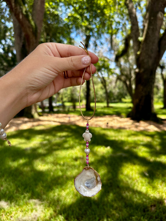 Oyster Car Charm Pink