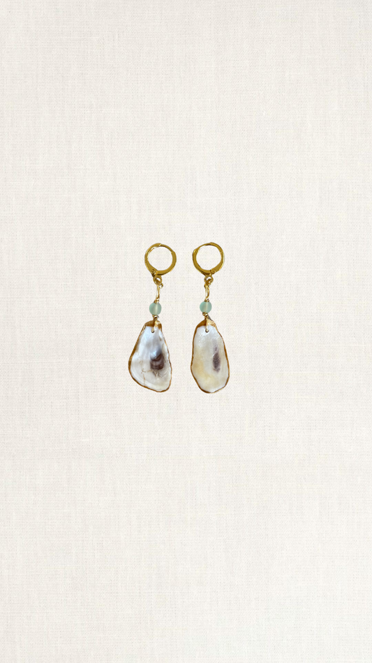Sea Mist Oyster Earrings