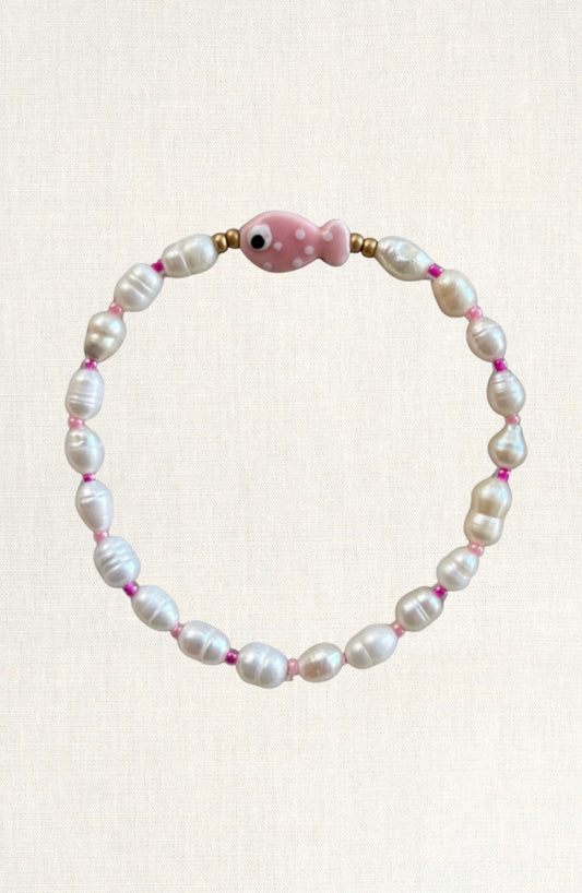 Pink Pearl Fish Anklet