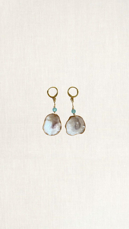 Blue Lagoon Oyster Earrings