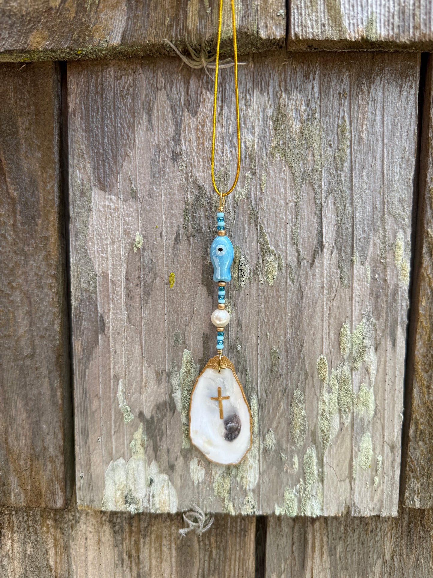 Blue Car Charm w/ Cross