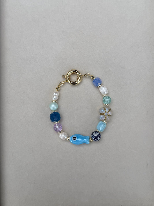 Blue Fish Charm Bracelet
