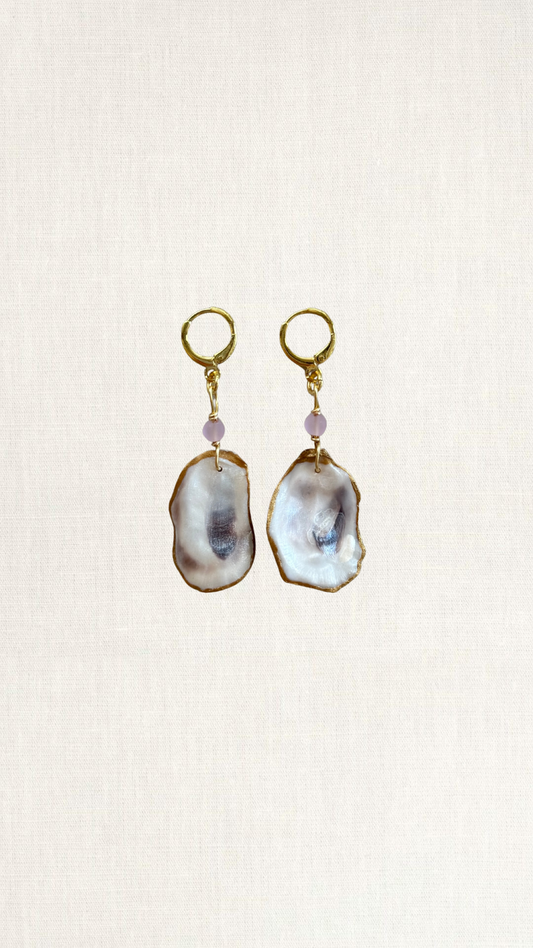 Amethyst Oyster Earrings