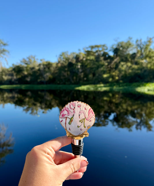 Wine drinking Flamingo cork