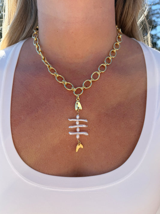 Pearl Fish Necklace