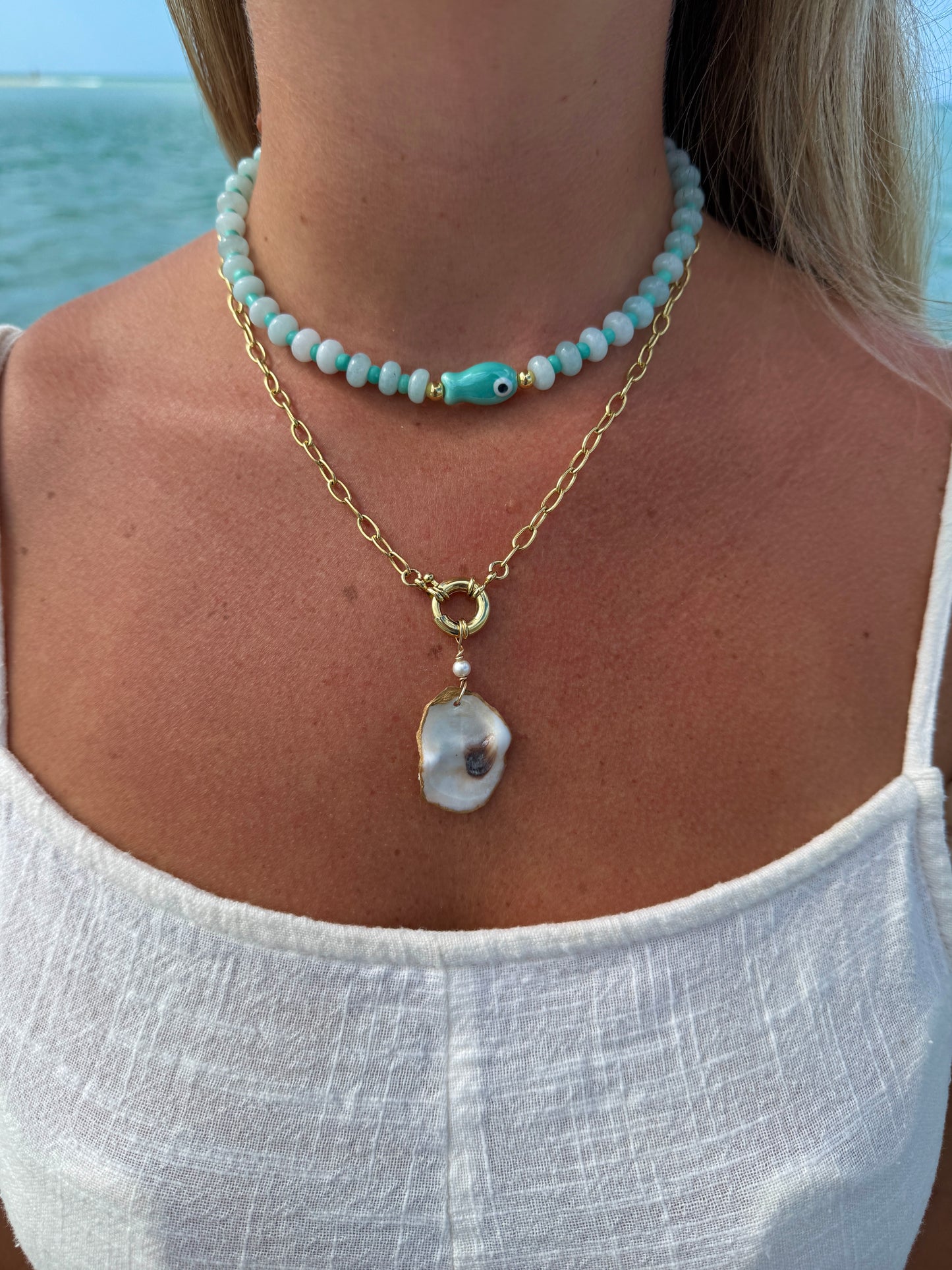 Aqua Fish Necklace