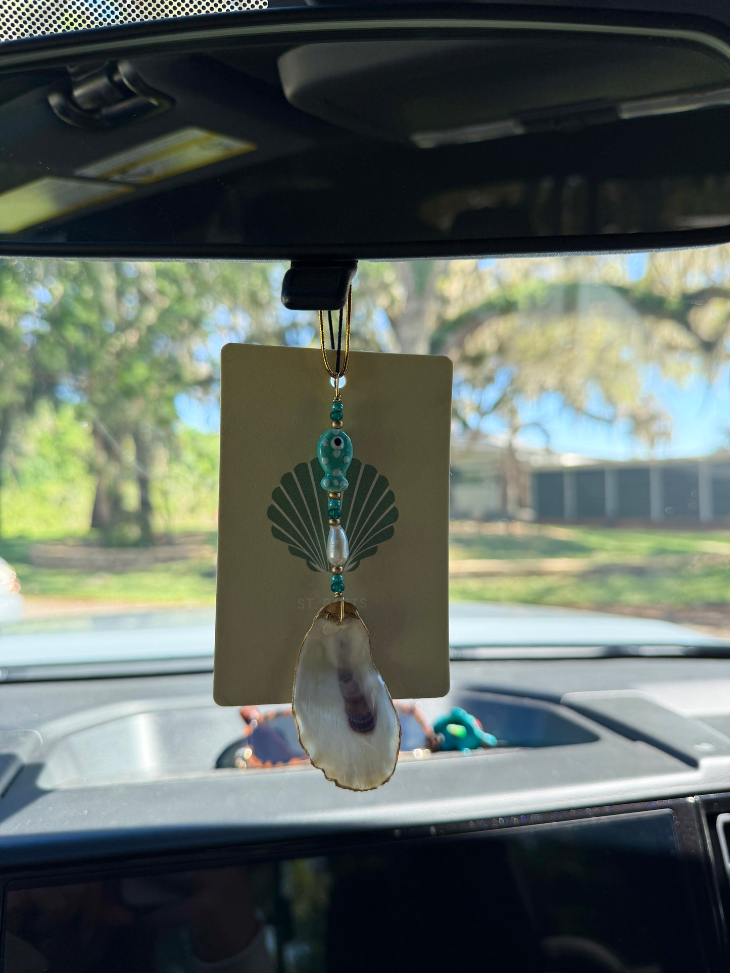 Oyster Car Charm Seafoam