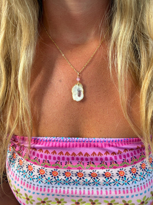 Amethyst Oyster Necklace