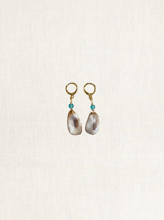 Blue Lagoon Oyster Earrings