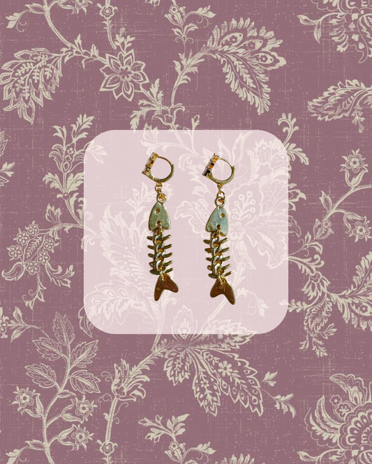 Fish bone earrings