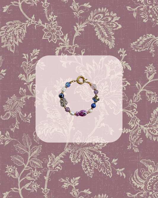 Purple Fish Charm Bracelet