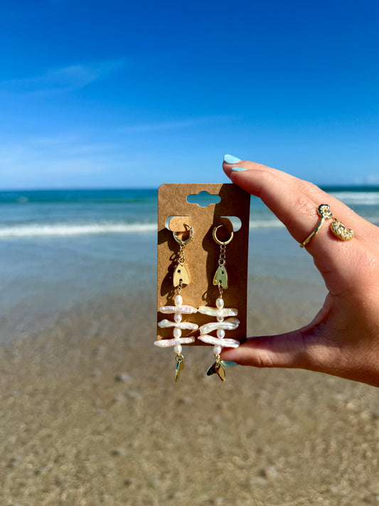 Pearl Fish Earrings