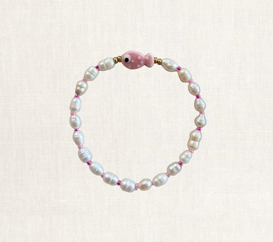 Pink Pearl Fish Anklet